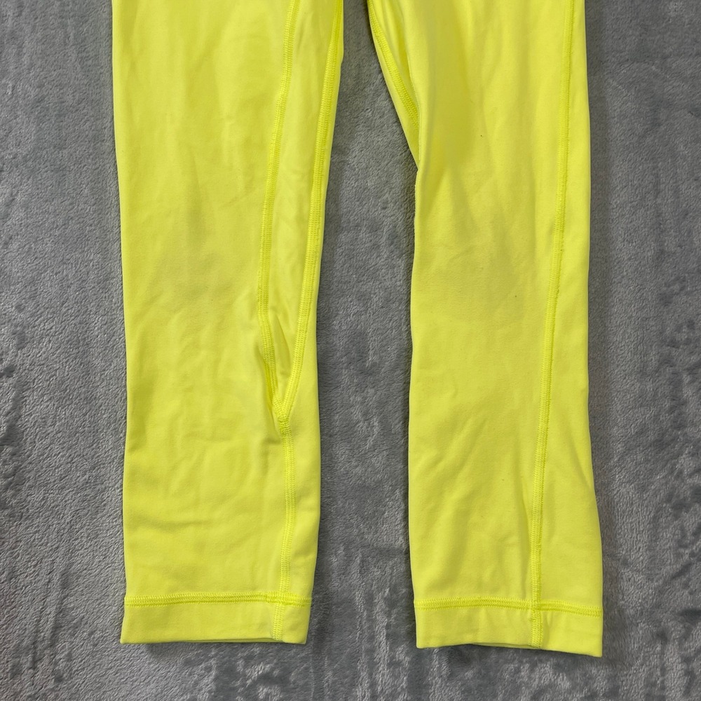 Lululemon Align Leggings Womens Size 2 High-Rise Crop 21 Neon Yellow Nulu - Picture 5 of 5